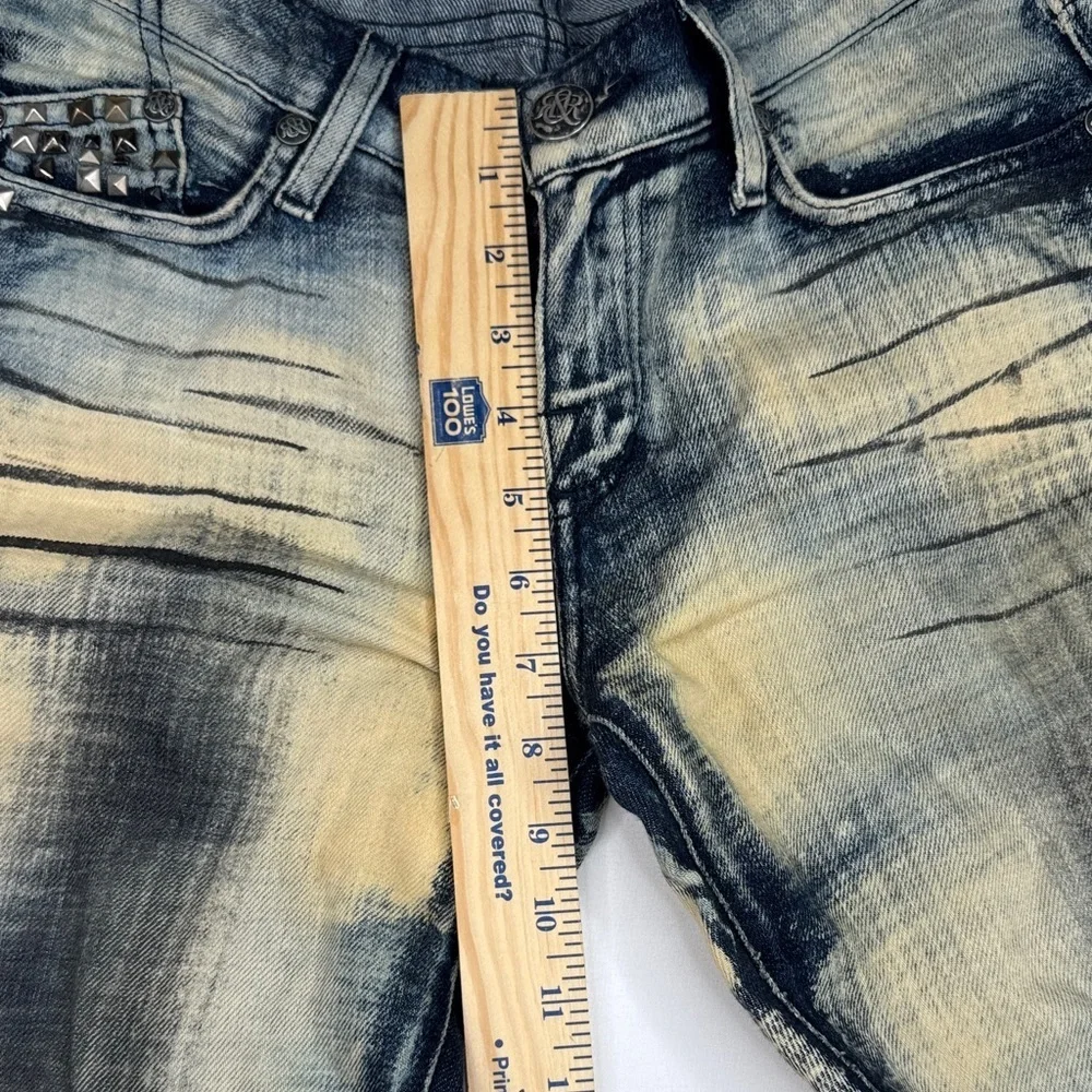 Rock & Republic Women's Distressed Blue and Tan Skinny Jeans 27 27x29 acid wash